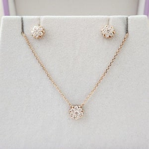 [롯데백화점] 골든듀 e피오레스텔라S 핑크골드 귀걸이 목걸이 세트 210800214 210800267-PG LE1216434427