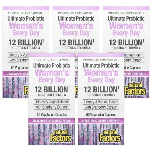 내추럴 팩터스 <b>얼티밋 프로바이오틱 우먼스</b> 에브리 데이 <b>120억</b> 베지 캡슐 60정 5개