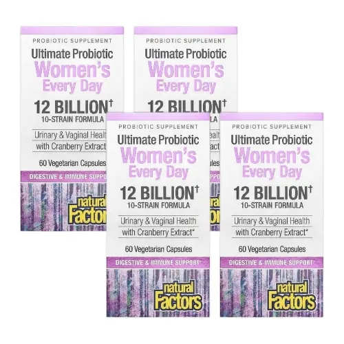 내추럴 팩터스 <b>얼티밋 프로바이오틱 우먼스</b> 에브리 데이 <b>120억</b> 베지 캡슐 60정 4개