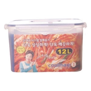 쿨맥시ll 직사각밀폐18호 12L 김치 통 용기