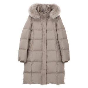 [롯데백화점] 닥스 레이디스 베이지 폭스퍼탈착후드 구스다운 롱점퍼 DLJU5DE05I2 LE1220498441