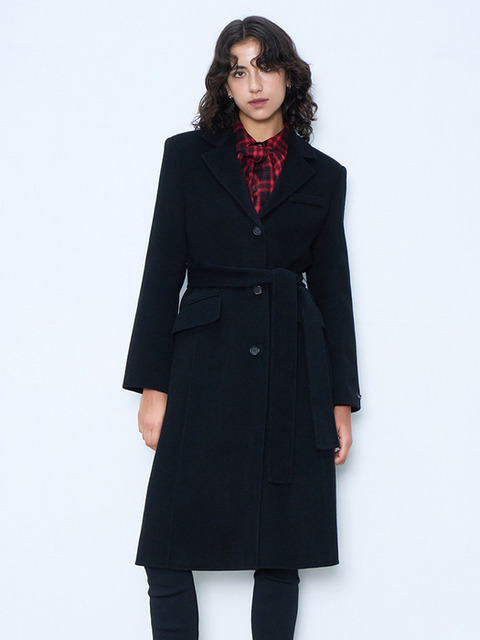 [코디너리] Wool single breasted coat - black
