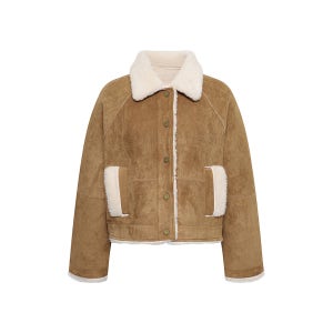 [JJ지고트] 페이크 스웨이드 무스탕 재킷 +장갑세트 (CAMEL) GRCP0JKW31