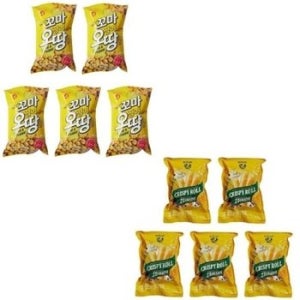 노브랜드 꼬마 오징어땅콩 270g x5개 + 크리스피롤 21곡 220g x5개 학교 사무실 탕비실 간식 과자 티타임