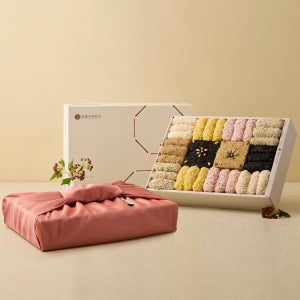 강릉은정한과 해당화 3단 선물세트 보자기포장 전통유과 답례품 명절 추석 설날 상견례 선물