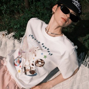 [러스틱레버리] Unicorn Oversized T-shirt [White]