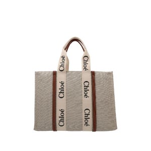 끌로에 토트백 핸드백 25FW 우디 로고 미디엄 토트백 C9324543