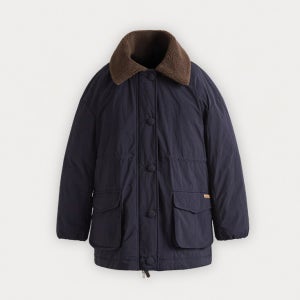 루럴 시어링 카라 푸퍼 자켓_Deep Navy