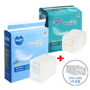 [사은품 세제수세미 3팩] 더뽀숑 프리미엄 밤새안심 패드 세트 성인용기저귀(속패드/겉패드)