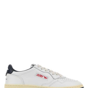 오트리  화이트 가죽 오트리 x 메종 키츠네 메달리스트 스니커즈 AULW MK01