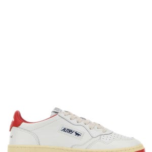 오트리  화이트 가죽 오트리 x 메종 키츠네 메달리스트 스니커즈 AULW MK02
