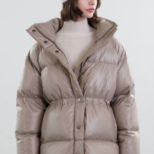 덕다운 패딩 점퍼 - 베이지