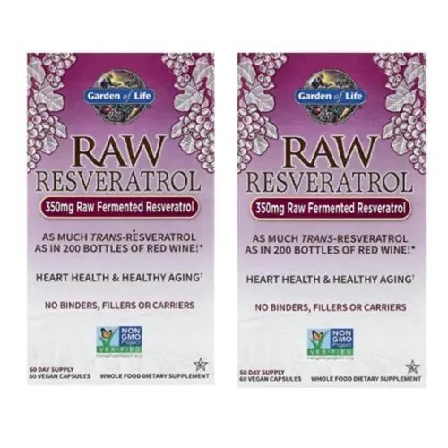 1+1 가든오브라이프 <b>RAW 레스베라트롤 350mg</b> 베지 캡슐 60정