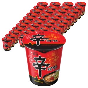 농심 신라면 소컵 65g 42개입 쫄깃한 면발  얼큰한 소고기 국물 컵라면 작은컵 사발면 해장용 등산간식