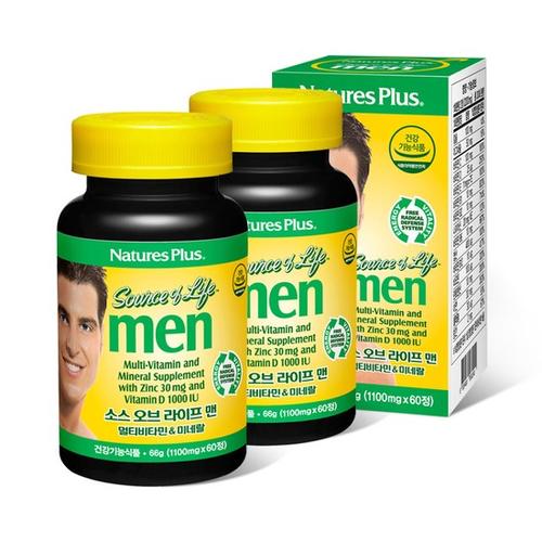 <b>소스오브라이프</b> 맨 <b>멀티비타민 미네랄</b> 2병 세트 60정x2