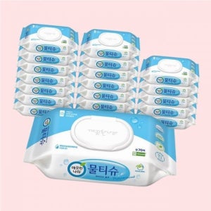 깨끗한나라 페퍼민트 물티슈 캡형 70매 총20팩 2141021567 4005186