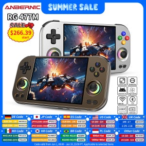 앤버닉 RG 477M 휴대용 게임 콘솔 4.7인치 LTPS 인셀 멀티터치 스크린 안드로이드 WIFI 비디오 게임 플레이어 알 어시스턴트 RG477M