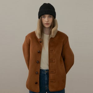 [블랭크공삼] wool shearing reversible half coat (beige)