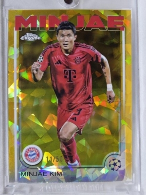 2024-25 TOPPS CHROME SAPPHIRE 탑스 크롬 사파이어 김민재 50장 한정 골드 리프렉터 바이에른 뮌헨 챔피언스 리그 축구 카드