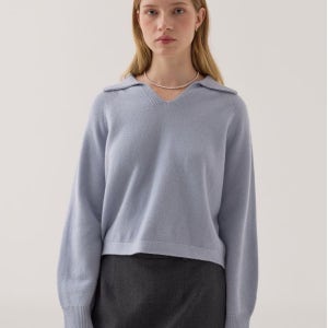 [이엘] 카라 니트 풀오버 블루_ELKA5T35