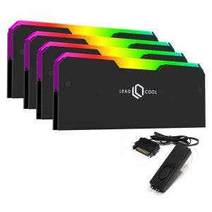 LEADCOOL RH-1 EVO ARGB 메모리 방열판 블랙 KIT (컨트롤러/4팩)