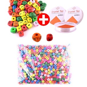 나무비즈 나무구슬 (대용량)-알파벳 7mm 9mm 구슬꿰기 팔찌만들기 2사이즈