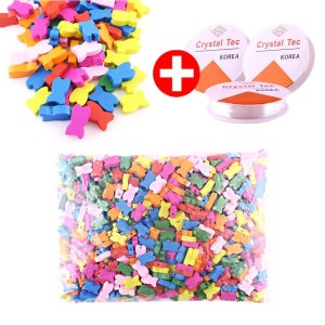 나무비즈 나무구슬 팔찌만들기 구슬꿰기 (대용량)-물고기 18mm 모양 원목구슬