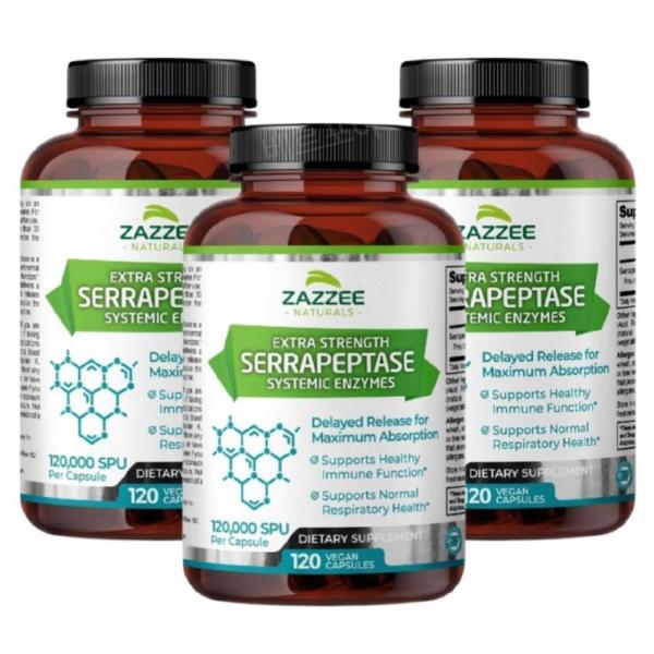 Zazzee 세라펩타제 <b>세라펩타아제 120000SPU</b> 120캡슐 3개