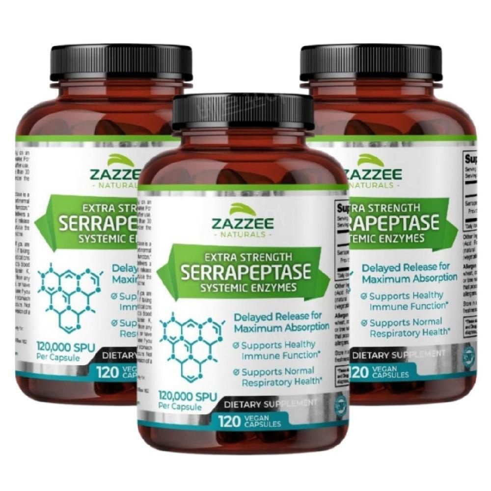 Zazzee 세라펩타제 <b>세라펩타아제 120000SPU</b> 120캡슐 3개