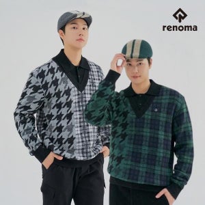 레노마골프 레노마 골프 남성 패턴 믹스 울혼방 방풍 니트 RMSPM 4271 CA3803728