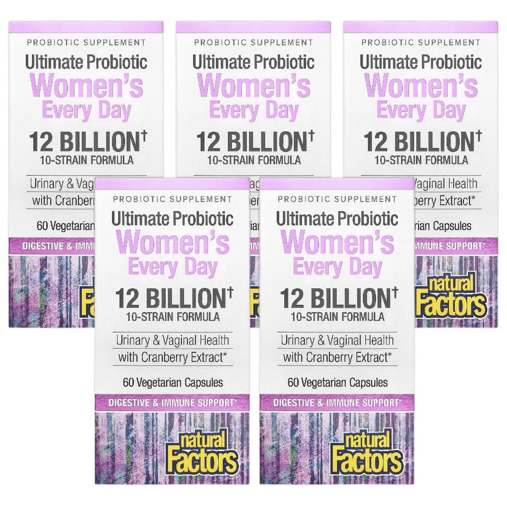 내추럴 팩터스 <b>얼티밋 프로바이오틱 우먼스</b> 에브리 데이 <b>120억</b> 베지 캡슐 60정 5개