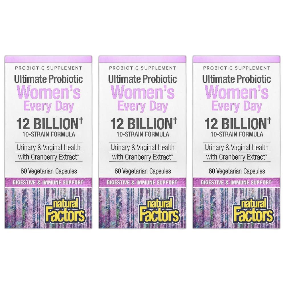 내추럴 팩터스 <b>얼티밋 프로바이오틱 우먼스</b> 에브리 데이 <b>120억</b> 베지 캡슐 60정 3개