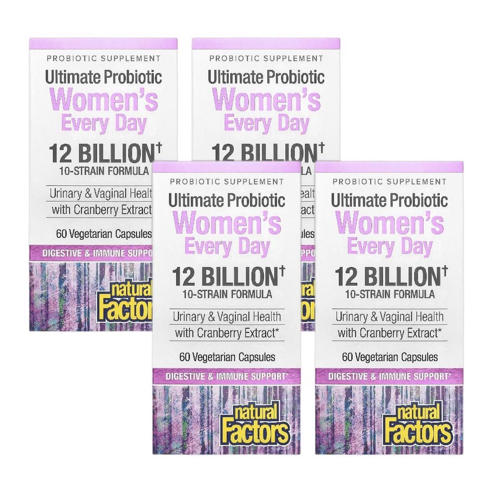 내추럴 팩터스 <b>얼티밋 프로바이오틱 우먼스</b> 에브리 데이 <b>120억</b> 베지 캡슐 60정 4개
