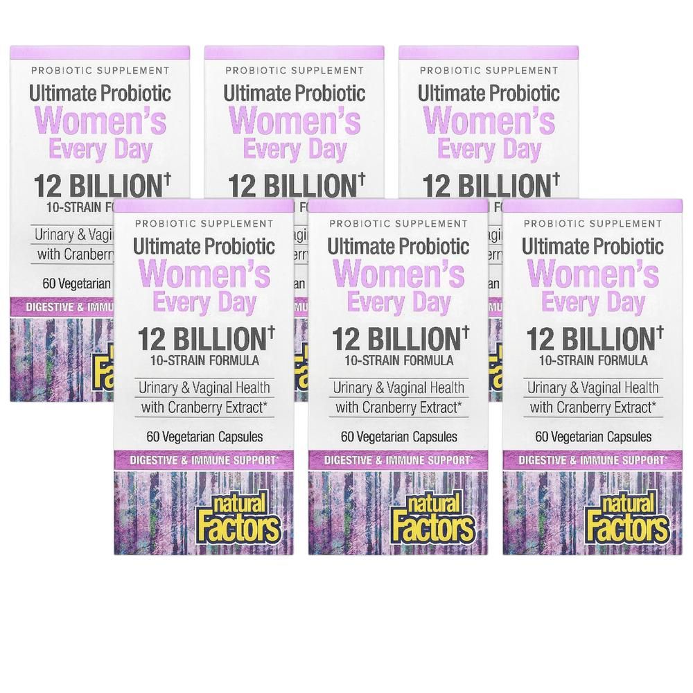 내추럴 팩터스 <b>얼티밋 프로바이오틱 우먼스</b> 에브리 데이 <b>120억</b> 베지 캡슐 60정 6개