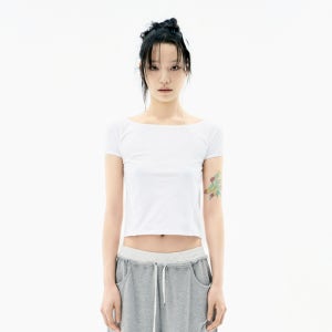 [오호스] Lace Trimming T-shirt / Off White