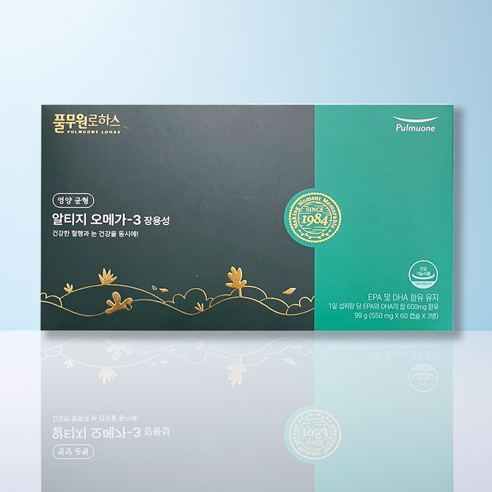 <b>풀무원로하스 오메가3</b> 장용성(3개월분)/rTG형 오메가3  3개  60정
