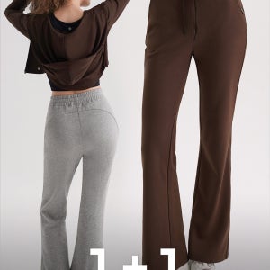 츄리닝 코튼 피치 부츠컷 빅사이즈 팬츠 1+1 요가복