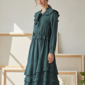 [ENC] 페미닌 러플 카라원피스 (ENOW14V45W)