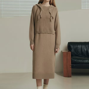 [ENC] 베스트세트 브이넥 베이직 롱니트원피스 (ENOK14V46B)