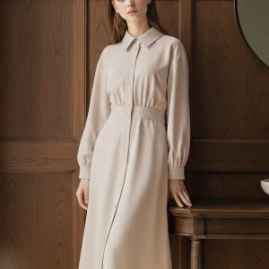 [ENC] 베이직 카라 롱원피스 (ENOW24V51O)