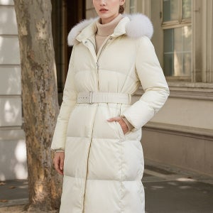 [ENC] 구스 폭스카라 벨티드 롱패딩점퍼 (ENJD24V71B)