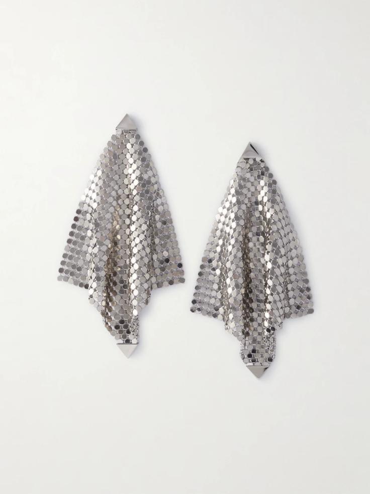 RABANNE Pixel Flow silver-tone earrings 1647597326026365