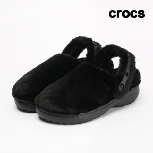 크록스 클래식 언퍼게터블 클로그 성인 털슬리퍼 블랙 211116-001