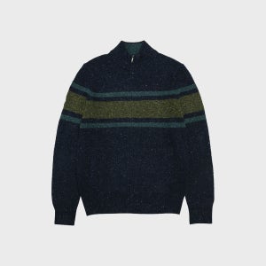 [브룩스브라더스] 도네갈 스트라이프 풀집업 스웨터 (블루)