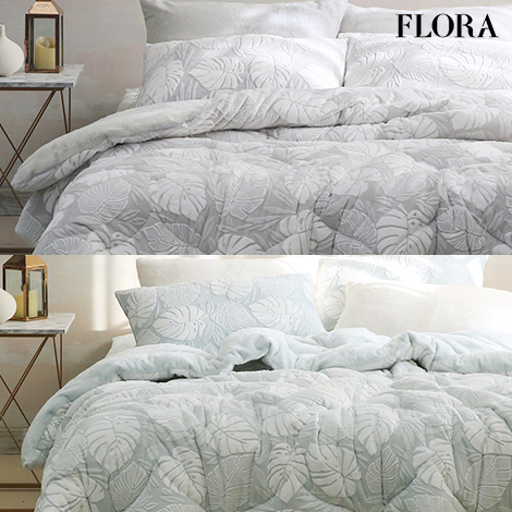 <b>플로라</b> 몬스테라 밍크극세사 차렵이불 단품 및 세트