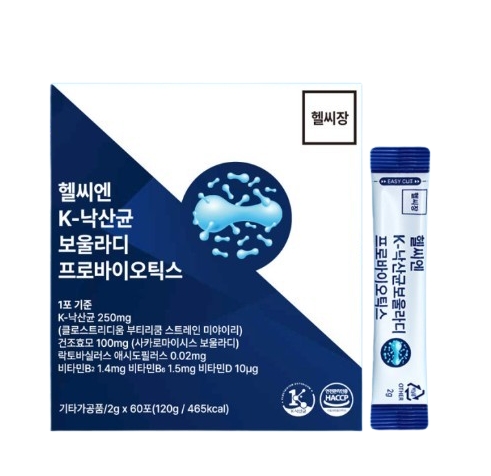 헬씨엔 K 낙산균 보울라디 <b>프로바이오틱스</b> 2g x 60포, 1개