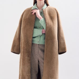 [LANVIN COLLECTION] 램스 퍼 칼라리스 오픈 코트 / LC2FAFOT864W_BG