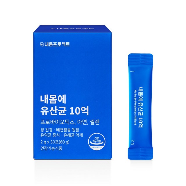 내몸프로젝트 내 몸에 유산균 10억 2g x 30포, 1개