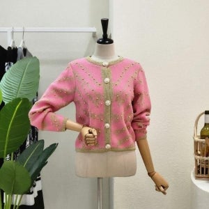 [포커스] [대구백화점SG]  FW3J7KC02197_골드 배색 라운드 가디건