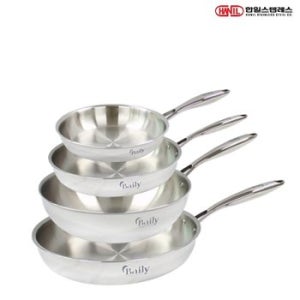 한일STS 베일리 통5중 스텐레스 IH 인덕션가능 후라이팬세트 4종F(후20+24+30+궁28)
